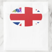 I Liebe UK Art Print Ovaler Aufkleber (Tasche)