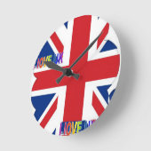 I Liebe UK Art Print Runde Wanduhr (Winkel)
