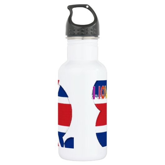 I Liebe UK Art Print Trinkflasche (Rückseite)