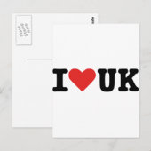 I LIEBE UK POSTKARTE (Vorne/Hinten)