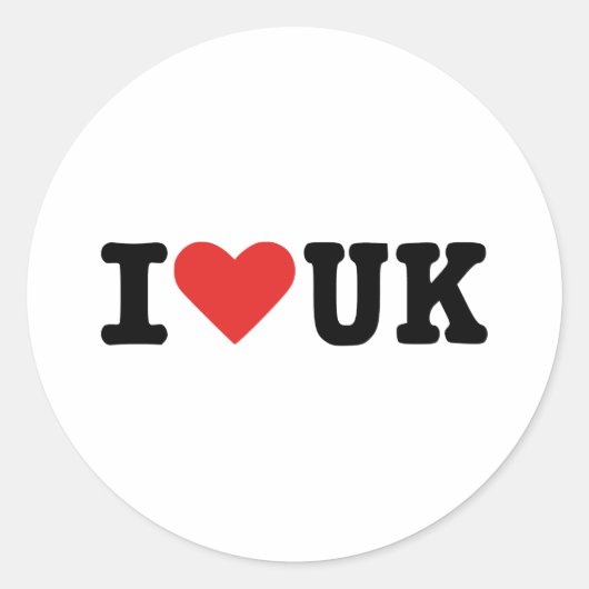 I LIEBE UK RUNDER AUFKLEBER (Vorderseite)