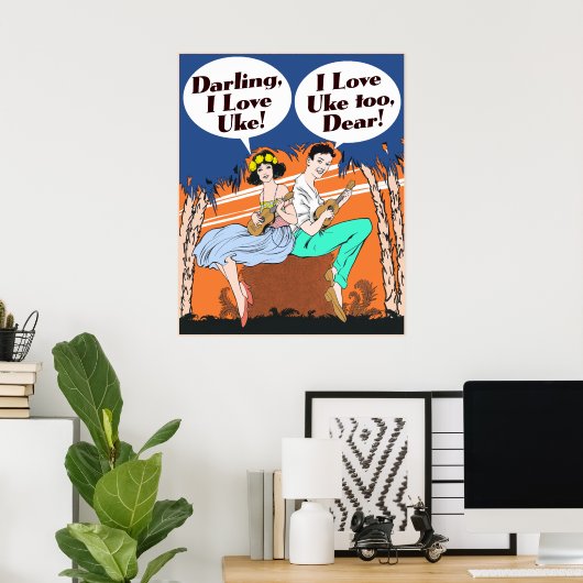 I Liebe Uke Poster (Heimbüro)