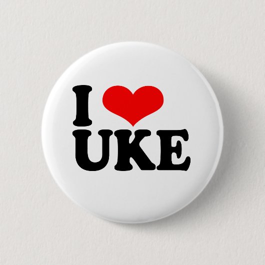 I Liebe Uke Ukulele Button Abzeichen (Vorderseite)