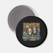 I Liebe Ukraine Doodle mit ukrainischer Flagge Magnet (Vorderseite/Rückseite)