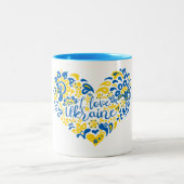 I Liebe Ukraine inspirierend Zitat Herz Kaffee Mu Zweifarbige Tasse (Mittel)