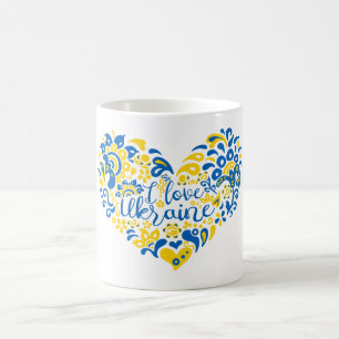 I. Liebe Ukraine inspirierendes Zitatherz Kaffeetasse