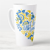 I. Liebe Ukraine inspirierendes Zitatherz Milchtasse (Linke Ecke)