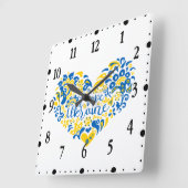 I. Liebe Ukraine inspirierendes Zitatherz Quadratische Wanduhr (Winkel)