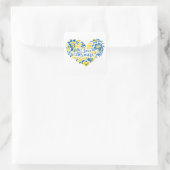 I. Liebe Ukraine inspirierendes Zitatherz Quadratischer Aufkleber (Tasche)