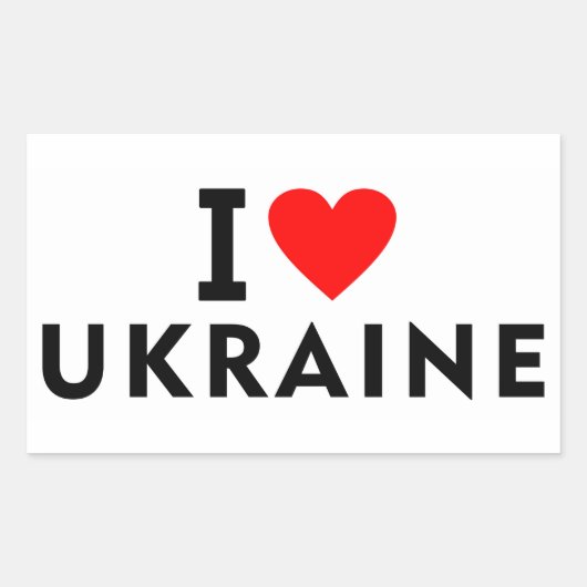 I Liebe Ukraine Land wie Herztourismus Rechteckiger Aufkleber (Vorderseite)