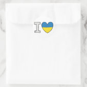 I Liebe Ukraine Runder Aufkleber (Tasche)