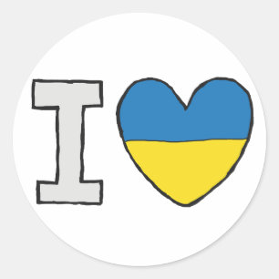 I Liebe Ukraine Runder Aufkleber