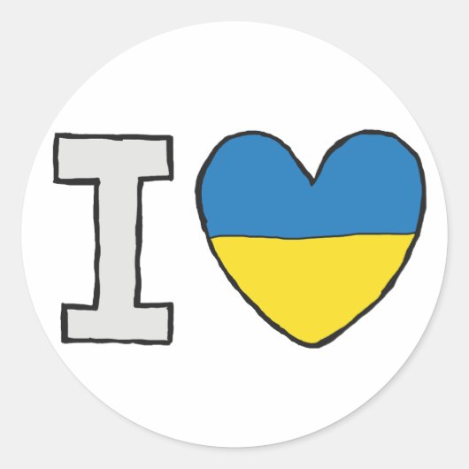 I Liebe Ukraine Runder Aufkleber (Vorderseite)