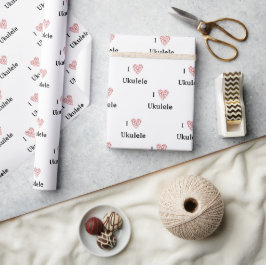I Liebe Ukulele Rotes Herz Musiknoten Geschenkpapier