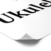 I Liebe Ukulele Rotes Herz Musiknoten Poster (Ecke)