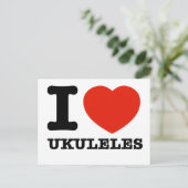 I Liebe ukuleles Postkarte (Stehend Vorderseite)