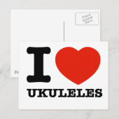 I Liebe ukuleles Postkarte (Vorne/Hinten)