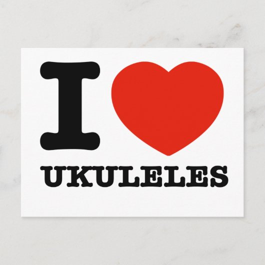 I Liebe ukuleles Postkarte (Vorderseite)