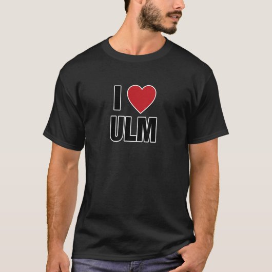 I LIEBE ULM Deutschland Europa mit dem Herzen der  T-Shirt (Vorderseite)