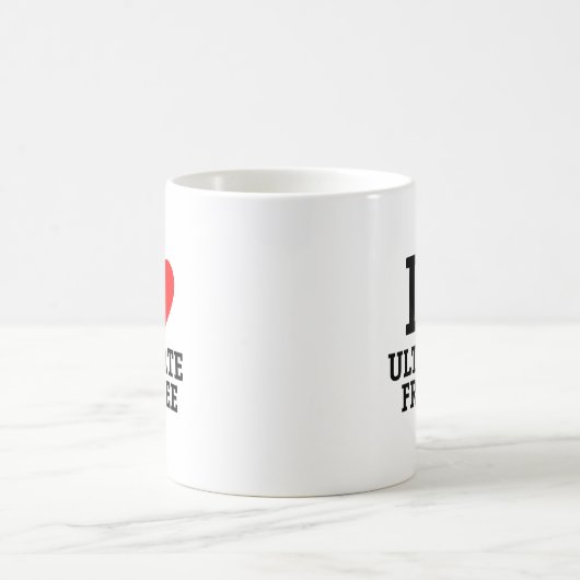 I Liebe Ultimate Frisbee Kaffeetasse (Mittel)