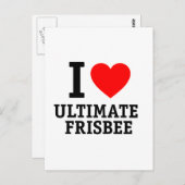 I Liebe Ultimate Frisbee Postkarte (Vorne/Hinten)