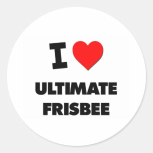 I Liebe Ultimate Frisbee Runder Aufkleber