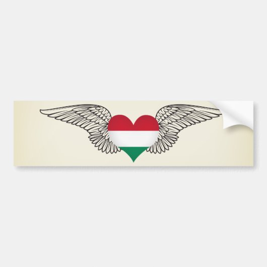 I Liebe Ungarn - Flügel Autoaufkleber (Vorne)