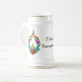 I Liebe Ungarn (Kalocsai) Bierglas (Vorderseite Links)