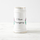 I Liebe Ungarn (Kalocsai) Bierglas (Mittel)