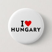 I Liebe Ungarn Land wie Herztourismus Button (Vorderseite)
