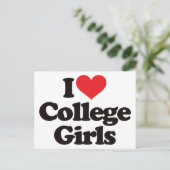 I Liebe Uni Girls Postkarte (Stehend Vorderseite)