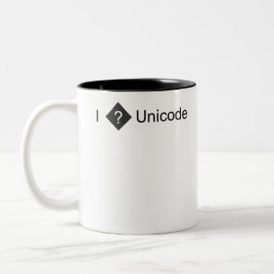 I Liebe Unicode - lustiges Hemd Zweifarbige Tasse