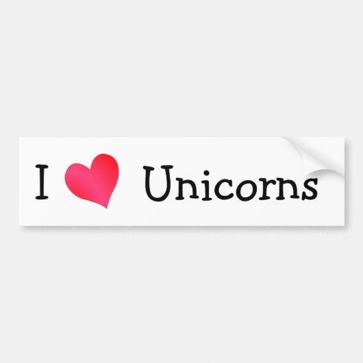 I Liebe Unicorns Autoaufkleber (Vorne)