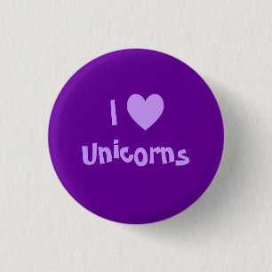 I Liebe Unicorns Button