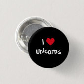 I Liebe Unicorns Button (Vorne & Hinten)