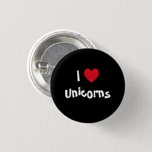I Liebe Unicorns Button (Vorne & Hinten)