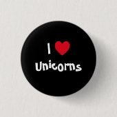 I Liebe Unicorns Button (Vorderseite)