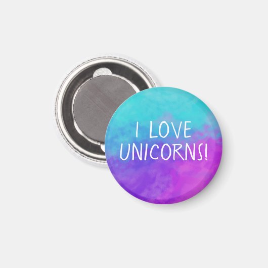 I Liebe Unicorns Magnet (Vorderseite/Rückseite)