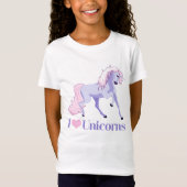 I Liebe Unicorns Niedlich Girls T-Shirt (Vorderseite)