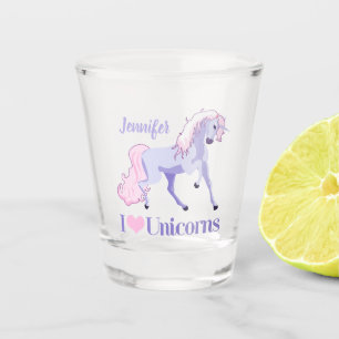I Liebe Unicorns Niedliches Einhorn Schnapsglas