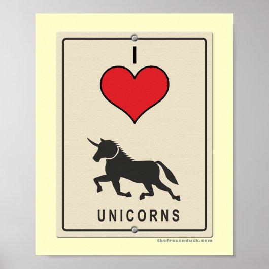 I Liebe Unicorns Poster (Vorne)