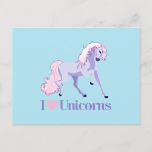 I Liebe Unicorns Postkarte