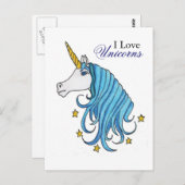 I Liebe Unicorns Postkarte (Vorne/Hinten)
