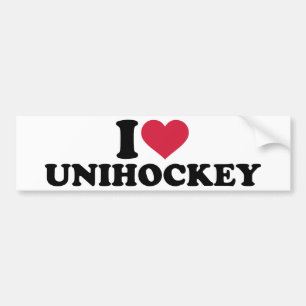 I Liebe Unihockey Autoaufkleber