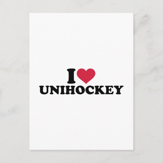 I Liebe Unihockey Postkarte (Vorderseite)