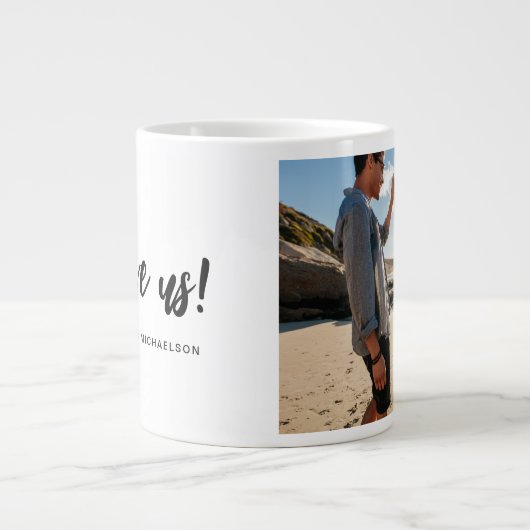 I Liebe uns Script One Foto Black Jumbo-Tasse (Vorderseite)