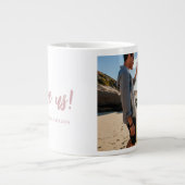 I Liebe uns Skript Ein Foto rosa Jumbo-Tasse (Vorderseite)