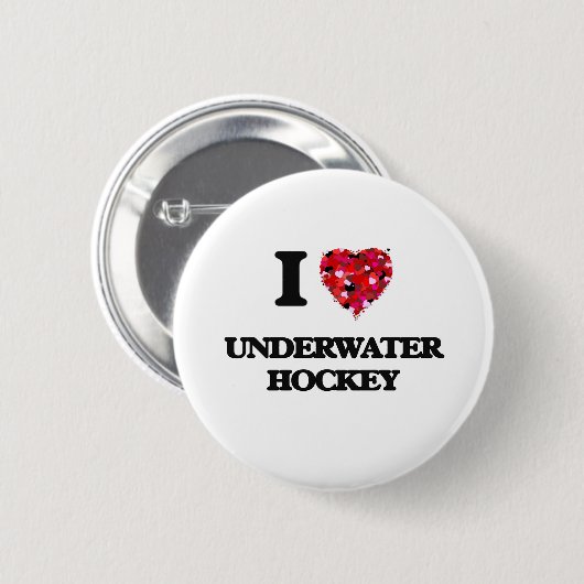I Liebe-Unterwasserhockey Button (Vorne & Hinten)