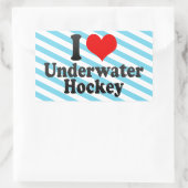 I Liebe Unterwasserhockey Rechteckiger Aufkleber (Tasche)