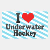 I Liebe Unterwasserhockey Rechteckiger Aufkleber (Vorderseite)